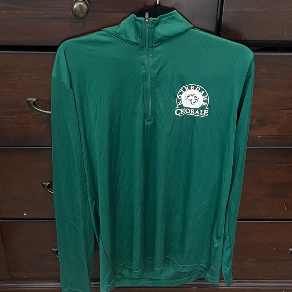 Green Quarter-Zip Pullover with Logo